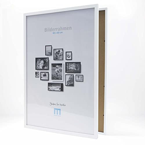 M MERCEO 2 Stück Bilderrahmen Set - moderner Fotorahmen - edle Wanddekoration - Holzrahmen für Fotos - Rahmen aus Holz in Weiß - 40 cm x 60 cm von M MERCEO