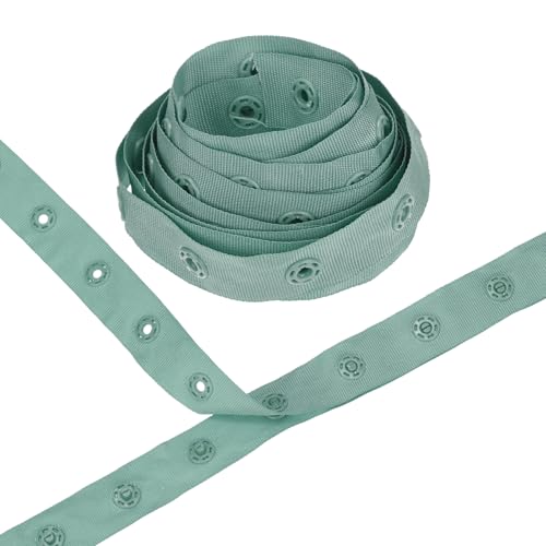 M METERXITY Kunststoff-Druckknöpfe, 2 Yards Kunststoff-Druckknöpfe, Polyesterband Haken & Ösen Reißverschluss Popper Druckknopfverschluss zum Nähen/Kleidung/Stoff [Army Green, 25mm Abstand] von M METERXITY