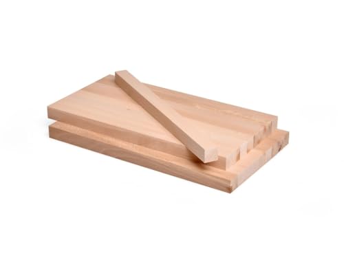 Metrie™ Bastelholz, 18 Stück Buchenholz Rechteckleiste, DIY Basteln, Kinder Spielzeug, Natürliches Buchenholz, 258 x 16 x 16 mm von M METRIE