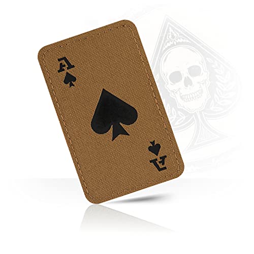 M-Tac Ace of Spades Patch Death Card – Taktischer Moral-Patch für Militärausrüstung – Armee-Patches für Kleidung, Jacken, Rucksäcke, Hüte – Combat Hook and Loop Patches (Coyote/Schwarz) von M-Tac