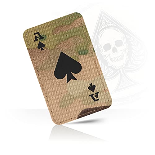 M-Tac Ace of Spades Patch Death Card – Taktischer Moral-Patch für Militärausrüstung – Armee-Patches für Kleidung, Jacken, Rucksäcke, Hüte – Combat Hook and Loop Patches (Camo/Schwarz) von M-Tac