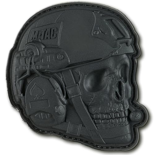 M-Tac Morale Patches 3D PVC - Tactical Operator Skull Patches für Weste, Rucksäcke, Hüte - Taktischer Militär-Patch mit Hakenverschluss auf der Rückseite (Schwarz) von M-Tac