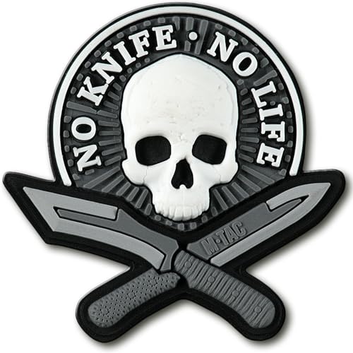 M-Tac Morale Patches No Knife No Life PVC 3D Military Tactical (Grau/Schwarz) von M-Tac