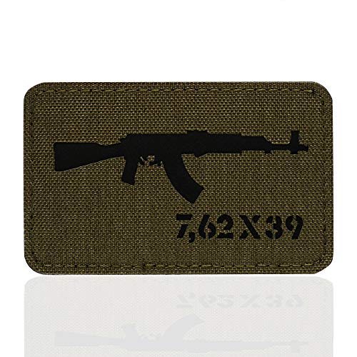 m-tac AKM Tactical Morale Patch Lazer Cut Hakenverschlüsse, Black/Ranger Green von M-Tac