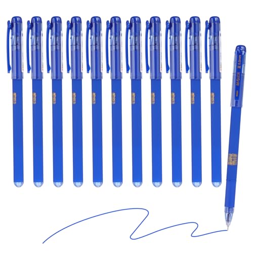 M&G Gelstift Medium Point 0,5 mm, 12 Stück Glatter Blau Gel-Tintenroller für Zuhause Büro Schreiben Notizen Journaling Geschäft, Stil 4 von M&G