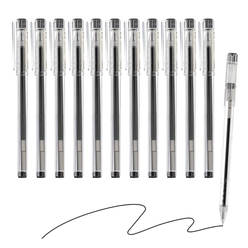 M&G Gelstift Medium Point 0,5 mm, 12 Stück Glatter Schwarzer Gel-Tintenrollerballstift für Zuhause Büro Schreiben Notizen Journaling Geschäft, Stil 3 von M&G