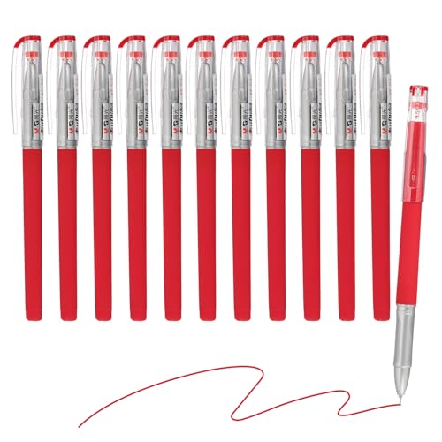 M&G Gelstift Medium Point 0,5 mm, 24 Stück Glatt Rote Gel-Tintenroller-Kugelschreiber für Zuhause Büro Schreiben Notizen Journaling Geschäft, Stil 1 von M&G