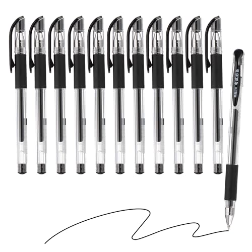 M&G Gelstift Medium Point 0,5 mm, 24 Stück Glatter Schwarzer Gel-Tintenrollerballstift für Zuhause Büro Schreiben Notizen Journaling Geschäft, Stil 11 von M&G