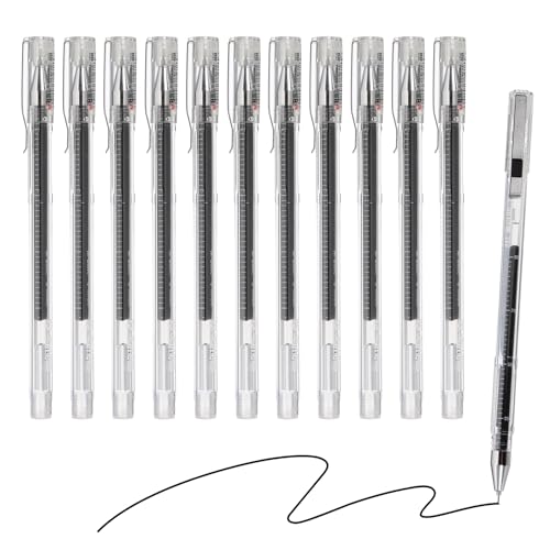 M&G Gelstift Medium Point 0,5 mm, 24 Stück Glatter Schwarzer Gel-Tintenrollerballstift für Zuhause Büro Schreiben Notizen Journaling Geschäft, Stil 5 von M&G