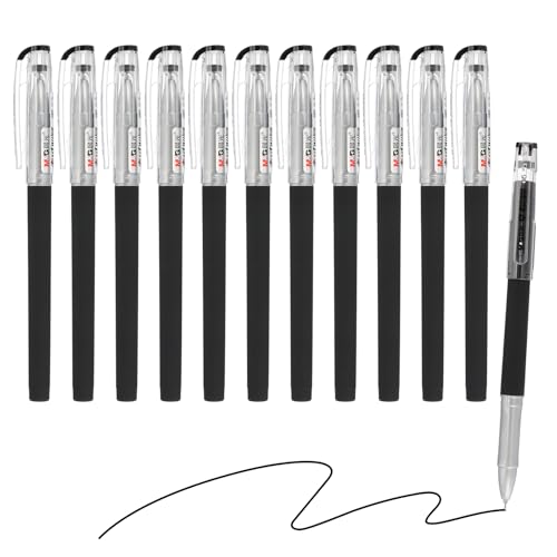 M&G Gelstift Medium Point 0,5 mm, 24 Stück Schwarze Gel-Tintenroller für Zuhause Büro Schreiben Notizen Journaling Geschäft, Stil 1 von M&G