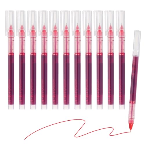 M&G Gelstift Medium Point 0,5 mm, 24er Pack Schnelltrocknender Gelschreiber mit glatter Gel-Tintenrollerkugelschreiber für Zuhause Büro Schreiben Notizen Journaling Geschäft, Rot von M&G