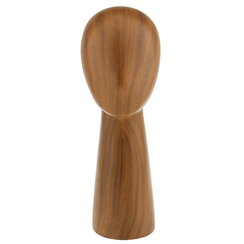 Abstrakte GFK-Nachahmung aus Holz Mannequin Manikin Kopf Modell Haar Perücken Hut Display Halter Ständer Rack Block Shop Home Decor Skulptur Doll (L) von M.M.A