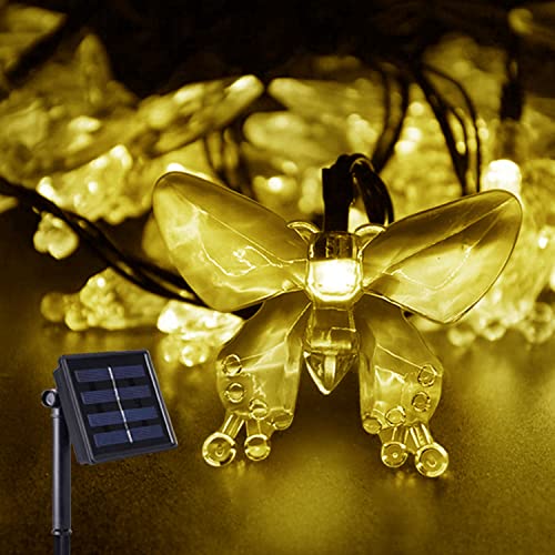 M.best Solar Lichterkette Aussen, 7M 50 LED Solarlichterkette für außen mit Schmetterling 8 Modi Wasserdicht Lichterkette außen Solar für Garten, Balkon, Terrasse, Hochzeiten, Partys (Warmweiß) von M.best