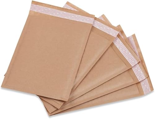 Luftpolster-Versandtaschen, selbstklebend, gepolstert, für Versand, Versand, Verpackung, Weiß, Braun, 120 x 165 mm, 100 Stück von M7 Packaging