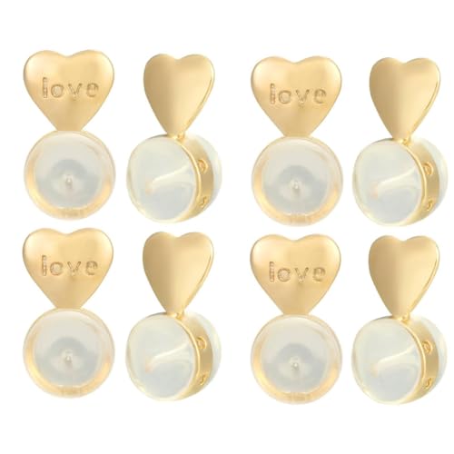 MABSSI 8 Stück Ohrringverschlüsse für Hängende Ohren, Ohrring-Heberverschlüsse Als für Schwere Ohrringe, Gold von MABSSI