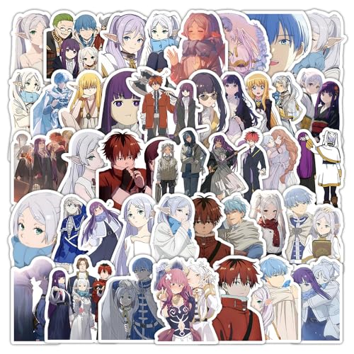 50 Stück/Lot Friers Beyonds Journeys Ends-Aufkleber, wasserdichte Vinyl-Anime-Aufkleber für Laptop, Wasserflasche, Gitarre, Reisegeschenk für Kinder, Teenager, Erwachsene, Mädchen, Jungen von MACEROES