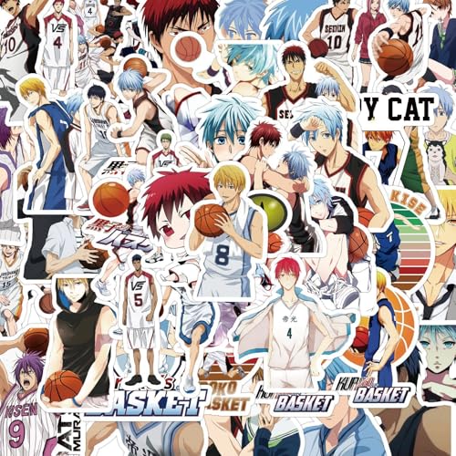 50 Stück/Lot Kurokos Basketbälle Aufkleber, wasserdichte Vinyl-Anime-Aufkleber für Laptop, Wasserflasche, Gitarre, Reisegeschenk für Kinder, Teenager, Erwachsene, Mädchen, Jungen von MACEROES