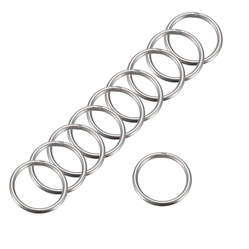 MACHSWON 201 geschweißter O-Ring aus Edelstahl, 30 mm Außendurchmesser, 3 mm Dicke, für Handtasche, Gurtband, Geldbörse, Hundehalsband, Gürtel, DIY-Projekte, 20 Stück von MACHSWON