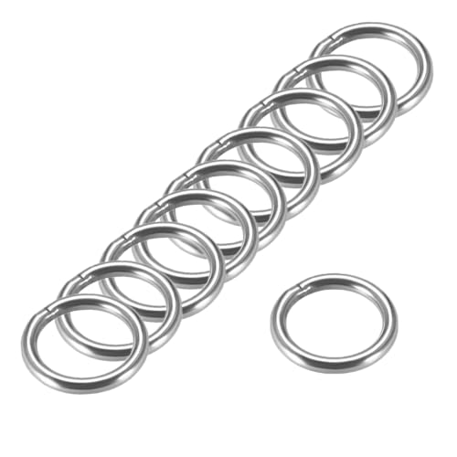 MACHSWON 201 geschweißter O-Ring aus Edelstahl, 30 mm Außendurchmesser, 4 mm dick, für Handtasche, Gurtband, Geldbörse, Hundehalsband, Gürtel, DIY-Projekte, 10 Stück von MACHSWON