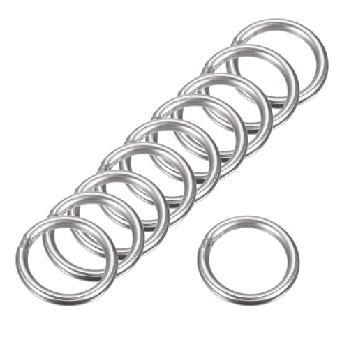 MACHSWON 201 geschweißter O-Ring aus Edelstahl, 30 mm Außendurchmesser, 4 mm dick, für Handtasche, Gurtband, Geldbörse, Hundehalsband, Gürtel, DIY-Projekte, 12 Stück von MACHSWON