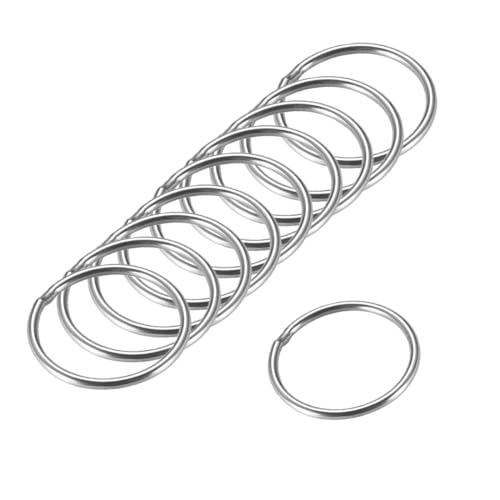 MACHSWON 201 geschweißter O-Ring aus Edelstahl, 40 mm Außendurchmesser, 3 mm dick, für Handtasche, Gurtband, Geldbörse, Hundehalsband, Gürtel, DIY-Projekte, 10 Stück von MACHSWON