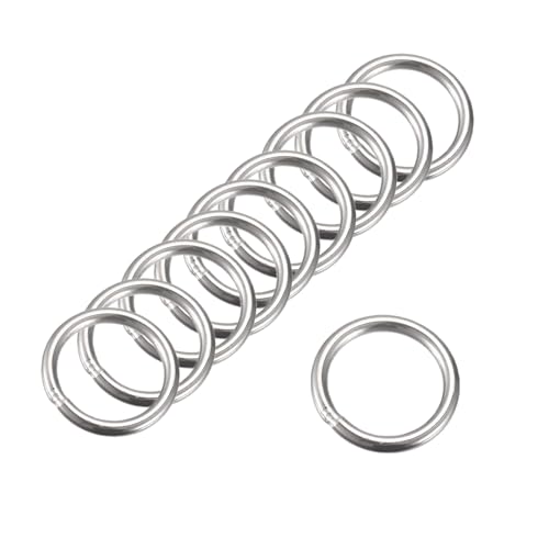 MACHSWON 201 geschweißter O-Ring aus Edelstahl, 40 mm Außendurchmesser, 3 mm dick, für Handtasche, Gurtband, Geldbörse, Hundehalsband, Gürtel, DIY-Projekte, 20 Stück von MACHSWON