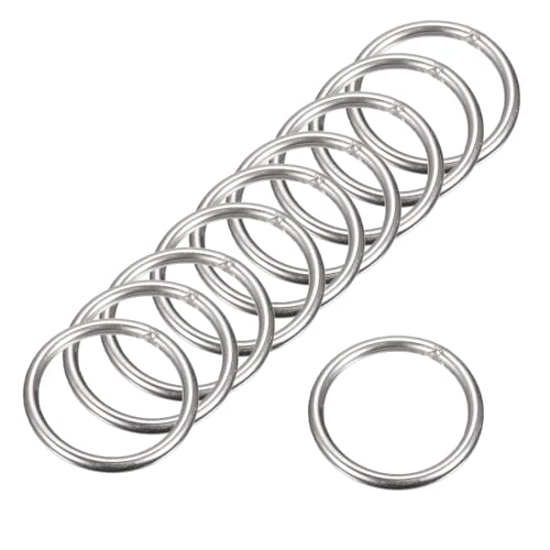 MACHSWON 201 geschweißter O-Ring aus Edelstahl, 40 mm Außendurchmesser, 4 mm dick, für Handtasche, Gurtband, Geldbörse, Hundehalsband, Gürtel, DIY-Projekte, 12 Stück von MACHSWON