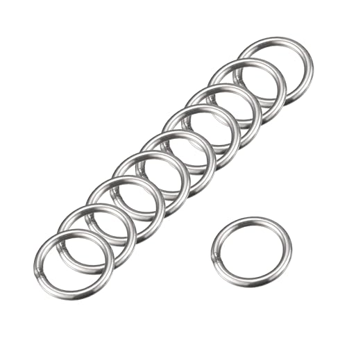 MACHSWON 201 geschweißter O-Ring aus Edelstahl, 40 mm Außendurchmesser, 5 mm Dicke, für Handtasche, Gurtband, Geldbörse, Hundehalsband, Gürtel, DIY-Projekte, 10 Stück von MACHSWON