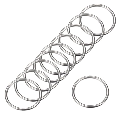 MACHSWON 201 geschweißter O-Ring aus Edelstahl, 50 mm Außendurchmesser, 4 mm dick, für Handtasche, Gurtband, Geldbörse, Hundehalsband, Gürtel, DIY-Projekte, 12 Stück von MACHSWON