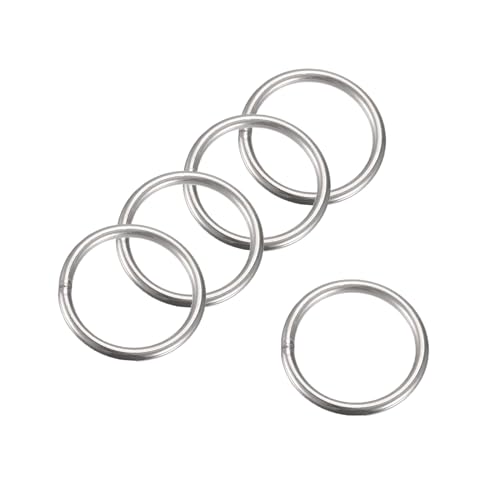 MACHSWON 201 geschweißter O-Ring aus Edelstahl, 50 mm Außendurchmesser, 5 mm Dicke, für Handtasche, Gurtband, Geldbörse, Hundehalsband, Gürtel, DIY-Projekte, 5 Stück von MACHSWON