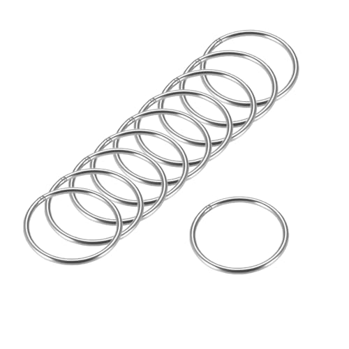 MACHSWON 201 geschweißter O-Ring aus Edelstahl, 60 mm Außendurchmesser, 4 mm dick, für Handtasche, Gurtband, Geldbörse, Hundehalsband, Gürtel, DIY-Projekte, 10 Stück von MACHSWON