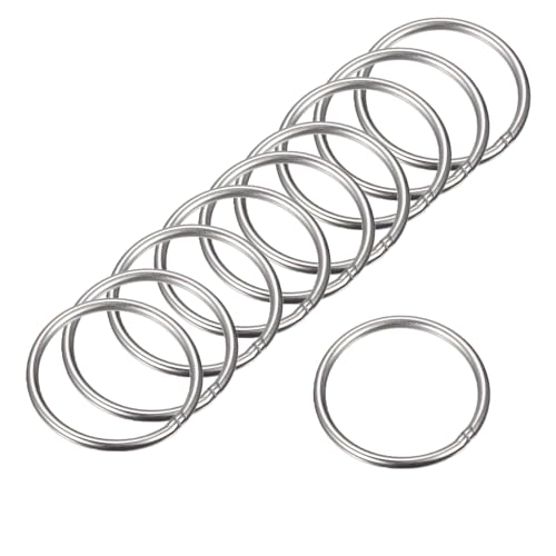 MACHSWON 201 geschweißter O-Ring aus Edelstahl, 60 mm Außendurchmesser, 4 mm dick, für Handtasche, Gurtband, Geldbörse, Hundehalsband, Gürtel, DIY-Projekte, 12 Stück von MACHSWON