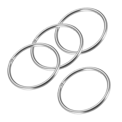 MACHSWON 201 geschweißter O-Ring aus Edelstahl, 60 mm Außendurchmesser, 4 mm dick, für Handtasche, Gurtband, Geldbörse, Hundehalsband, Gürtel, DIY-Projekte, 4 Stück von MACHSWON