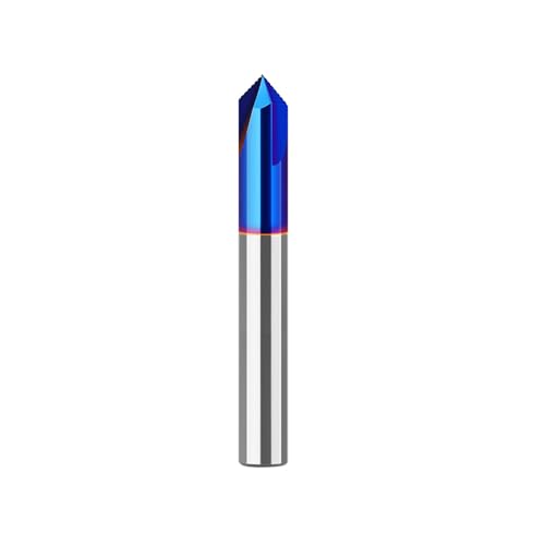 MACHSWON Fräsfräser-Bit-Ende, V-förmig, zweischneidig, Schlitzfräser, 1/4-Zoll-Schaft, 90°-V-förmig, 1/4 x 2 Wolframkarbid-Spitze für Holzbearbeitung von MACHSWON