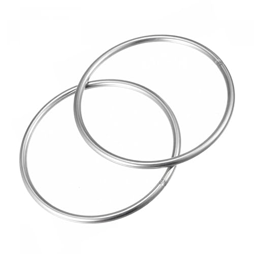 MACHSWON Geschweißter O-Ring aus 304 Edelstahl, 100 mm Außendurchmesser, 5 mm Dicke, für Handtasche, Gurtband, Geldbörse, Hundehalsband, Gürtel, DIY-Projekte, 2 Stück von MACHSWON