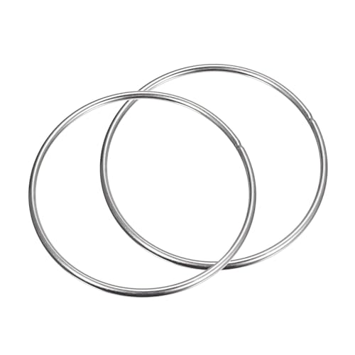 MACHSWON Geschweißter O-Ring aus 304 Edelstahl, 140 mm Außendurchmesser, 5 mm Dicke, für Handtasche, Gurtband, Geldbörse, Hundehalsband, Gürtel, DIY-Projekte, 2 Stück von MACHSWON