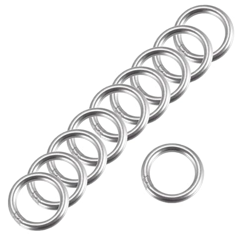 MACHSWON Geschweißter O-Ring aus 304 Edelstahl, 20 mm Außendurchmesser, 3 mm Dicke, für Handtasche, Gurtband, Geldbörse, Hundehalsband, Gürtel, DIY-Projekte, 10 Stück von MACHSWON