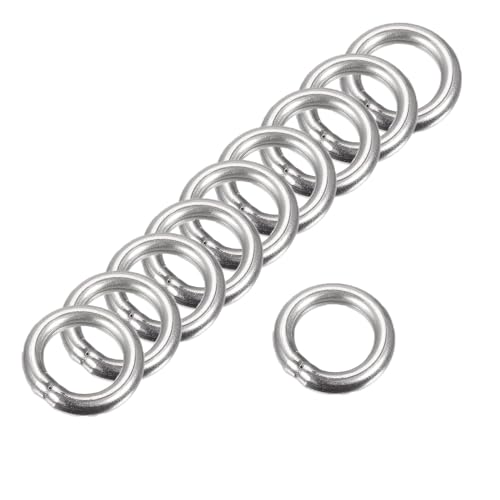 MACHSWON Geschweißter O-Ring aus 304 Edelstahl, 20 mm Außendurchmesser, 4 mm dick, für Handtasche, Gurtband, Geldbörse, Hundehalsband, Gürtel, DIY-Projekte, 25 Stück von MACHSWON