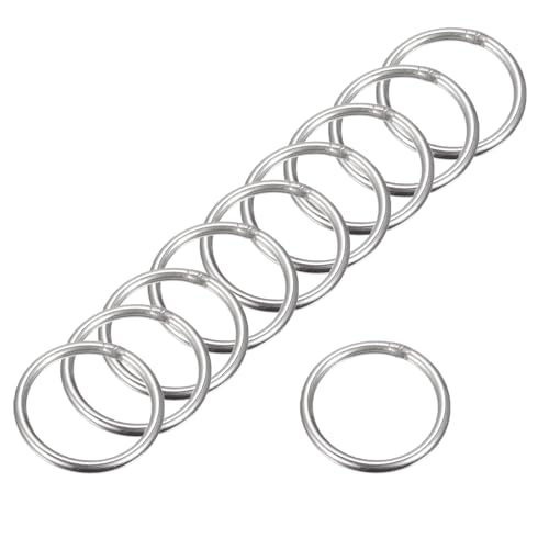 MACHSWON Geschweißter O-Ring aus 304 Edelstahl, 30 mm Außendurchmesser, 3 mm Dicke, für Handtasche, Gurtband, Geldbörse, Hundehalsband, Gürtel, DIY-Projekte, 12 Stück von MACHSWON