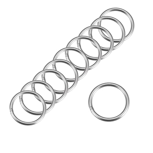 MACHSWON Geschweißter O-Ring aus 304 Edelstahl, 30 mm Außendurchmesser, 3 mm dick, für Handtasche, Gurtband, Geldbörse, Hundehalsband, Gürtel, DIY-Projekte, 10 Stück von MACHSWON