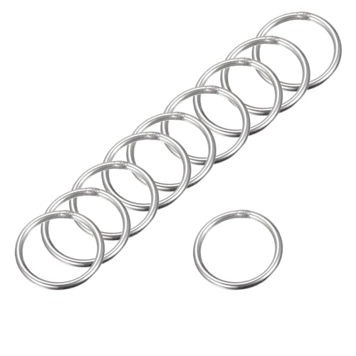 MACHSWON Geschweißter O-Ring aus 304 Edelstahl, 30 mm Außendurchmesser, 3 mm dick, für Handtasche, Gurtband, Geldbörse, Hundehalsband, Gürtel, DIY-Projekte, 25 Stück von MACHSWON