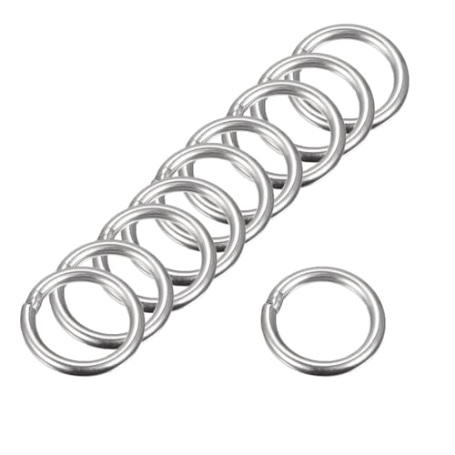 MACHSWON Geschweißter O-Ring aus 304 Edelstahl, 30 mm Außendurchmesser, 4 mm dick, für Handtasche, Gurtband, Geldbörse, Hundehalsband, Gürtel, DIY-Projekte, 25 Stück von MACHSWON