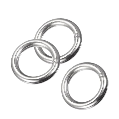 MACHSWON Geschweißter O-Ring aus 304 Edelstahl, 30 mm Außendurchmesser, 5 mm dick, für Handtasche, Gurtband, Geldbörse, Hundehalsband, Gürtel, DIY-Projekte, 3 Stück von MACHSWON