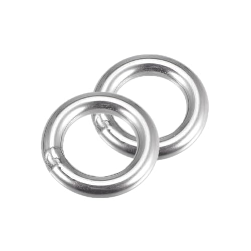 MACHSWON Geschweißter O-Ring aus 304 Edelstahl, 40 mm Außendurchmesser, 8 mm dick, für Handtasche, Gurtband, Geldbörse, Hundehalsband, Gürtel, DIY-Projekte, 2 Stück von MACHSWON