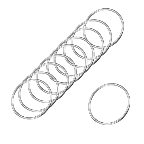 MACHSWON Geschweißter O-Ring aus 304 Edelstahl, 50 mm Außendurchmesser, 3 mm Dicke, für Handtasche, Gurtband, Geldbörse, Hundehalsband, Gürtel, DIY-Projekte, 12 Stück von MACHSWON