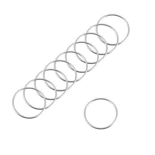 MACHSWON Geschweißter O-Ring aus 304 Edelstahl, 60 mm Außendurchmesser, 3 mm Dicke, für Handtasche, Gurtband, Geldbörse, Hundehalsband, Gürtel, DIY-Projekte, 20 Stück von MACHSWON