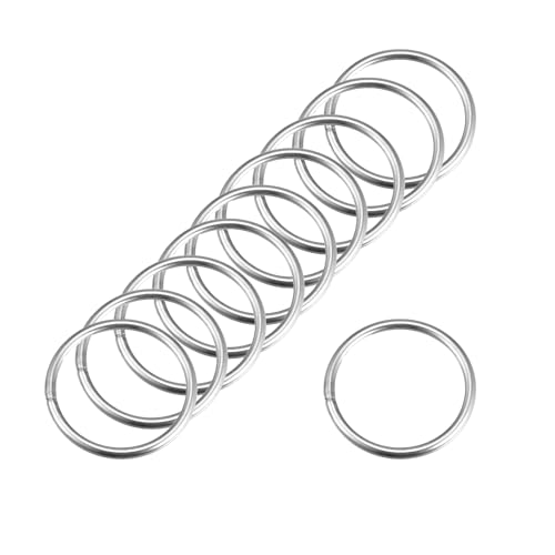 MACHSWON Geschweißter O-Ring aus 304 Edelstahl, 60 mm Außendurchmesser, 5 mm Dicke, für Handtasche, Gurtband, Geldbörse, Hundehalsband, Gürtel, DIY-Projekte, 10 Stück von MACHSWON