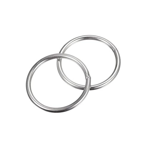 MACHSWON Geschweißter O-Ring aus 304 Edelstahl, 60 mm Außendurchmesser, 5 mm Dicke, für Handtasche, Gurtband, Geldbörse, Hundehalsband, Gürtel, DIY-Projekte, 2 Stück von MACHSWON