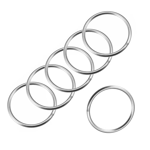 MACHSWON Geschweißter O-Ring aus 304 Edelstahl, 70 mm Außendurchmesser, 5 mm Dicke, für Handtasche, Gurtband, Geldbörse, Hundehalsband, Gürtel, DIY-Projekte, 6 Stück von MACHSWON