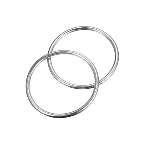 MACHSWON Geschweißter O-Ring aus 304 Edelstahl, 80 mm Außendurchmesser, 5 mm Dicke, für Handtasche, Gurtband, Geldbörse, Hundehalsband, Gürtel, DIY-Projekte, 2 Stück von MACHSWON